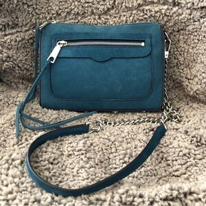 Teal Suede Crossbody Bag